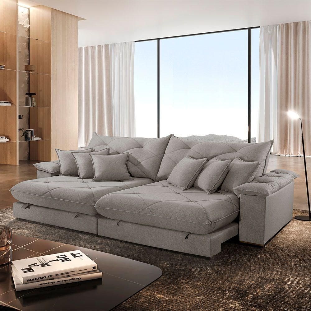 Sofá ágata Veludo Dois Módulos De 120cm B25 Meu Sofá Online B026 Veludo Prata