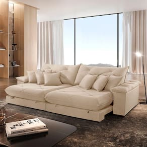 Sofá ágata Linho Dois Módulos De 90 Cm B25 Meu Sofá Online A294 Linho Creme