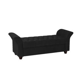 Recamier Divã Morabe P04 140 Cm Suede Preto Tca 944
