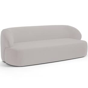 Sofá 3 Lugares Curvo Orgânico Living 180cm Barolo L06 Veludo Grafite