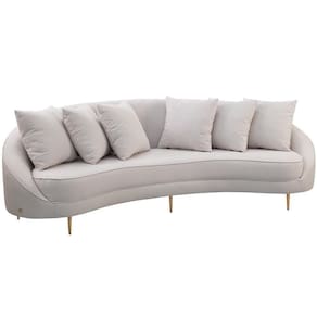Sofá 3 Lugares Para Sala De Estar Living Orgânico 190cm Moah T03 Linho Bege - Lyam Decor