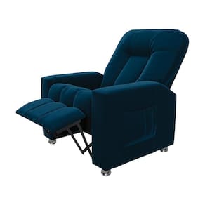 Poltrona Do Papai Reclinável Pequim Veludo Azul Marinho