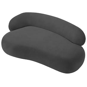 Divã Recamier Luxo Canadá 180cm Lado Direito Linho Adj Decor Cinza