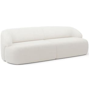 Sofá 4 Lugares Curvo Orgânico Living 280cm Barolo L06 Bouclê Branco
