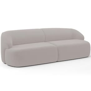 Sofá 3 Lugares Curvo Orgânico Living 250cm Barolo L06 Veludo Grafite