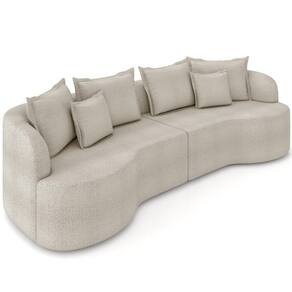 Sofá 4 Lugares Orgânico Living 290cm Ekos K01 Bouclê Bege - Lyam Decor