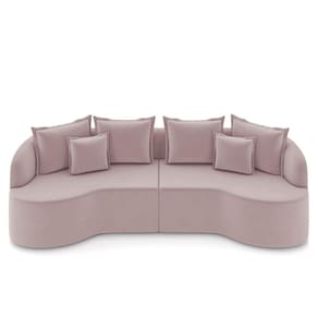 Sofá 3 Lugares 210cm Orgânico Quito K04 Veludo Rosê - Mpozenato