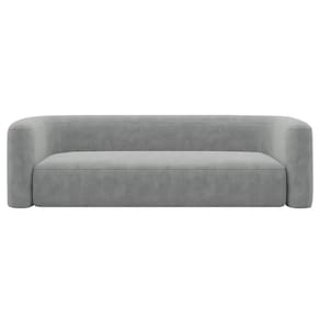 Sofá 3 Lugares 180cm Orgânico Luxo Recepção Melina Bouclé Cinza