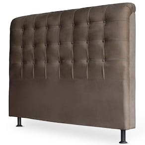 Cabeceira Estofada Cama Box Casal Louise 140Cm Marrom