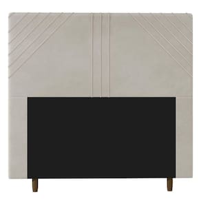 Cabeceira Cama Box Casal Lisboa 140Cm Veludo Bege - Abmaza
