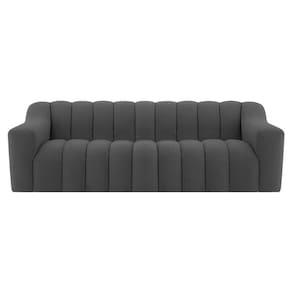 Sofá 2 Lugares Luxo Recepção Escritorio Sala Elegance 150cm Linho Cinza Escuro