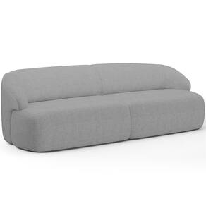 Sofá 3 Lugares Curvo Orgânico Living 250cm Barolo L06 Linho Cinza Escuro