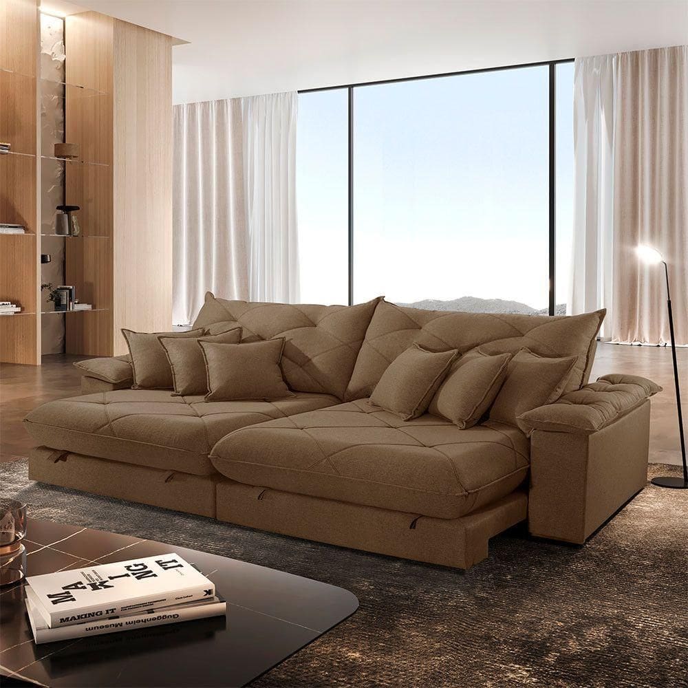 Sofá ágata Veludo Dois Módulos De 90 Cm B25 Meu Sofá Online B016 Veludo Marrom