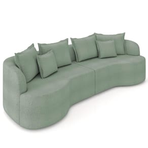 Sofá 4 Lugares 270cm Orgânico Quito K04 Bouclê Verde - Mpozenato