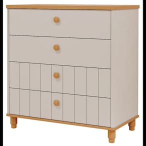 Cômoda Bebê Retro Cupcake Permobili 4 Gavetas MDF