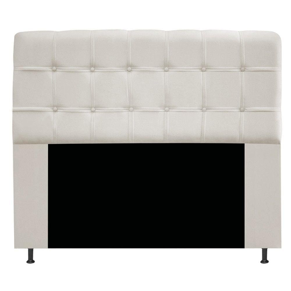 Cabeceira140 Cm Casal Com Botonê Suede Bege