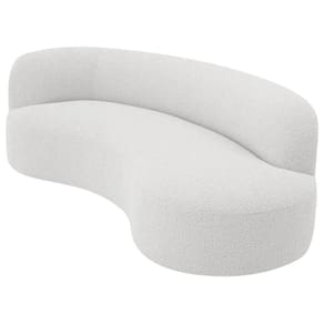 Divã Recamier Orgânico Tokyo 180cm Lado Direito Bouclé Branco