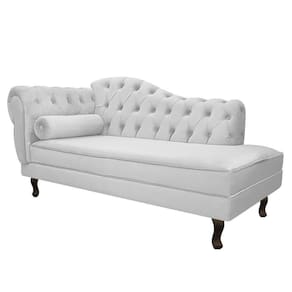 Divã Recamier Diana Lado Direito 120 Cm Suede Branco