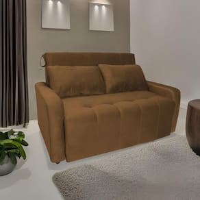 Sofá Cama Para Sala De Estar Amora New Veludo Matrix - Cobre Cobre