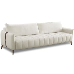 Sofá 3 Lugares Para Sala De Estar Living 180cm Sonata T03 Linho Cru - Lyam Decor