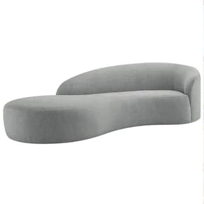 Divã Recamier Orgânico França 200cm Lado Esquerdo Bouclé Adj Decor Cinza