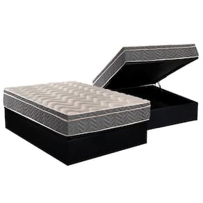 Cama Box Baú Casal: Colchão Ortopédico Paropas D45 / Ep Confort Mega Firme + Base Black(138X188)