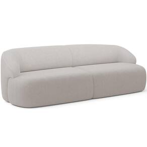 Sofá 3 Lugares Curvo Orgânico Living 250cm Barolo L06 Bouclê Cinza