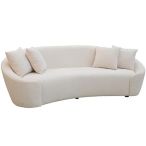Sofá 3 Lugares Orgânico Sala De Estar Living 230cm Adam T03 Veludo Bege - Lyam Decor