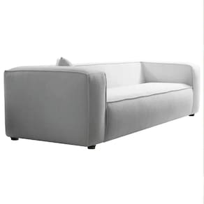 Sofá 3 Lugares 200cm Orgânico Luxo Recepção Cecília Linho Cinza Claro