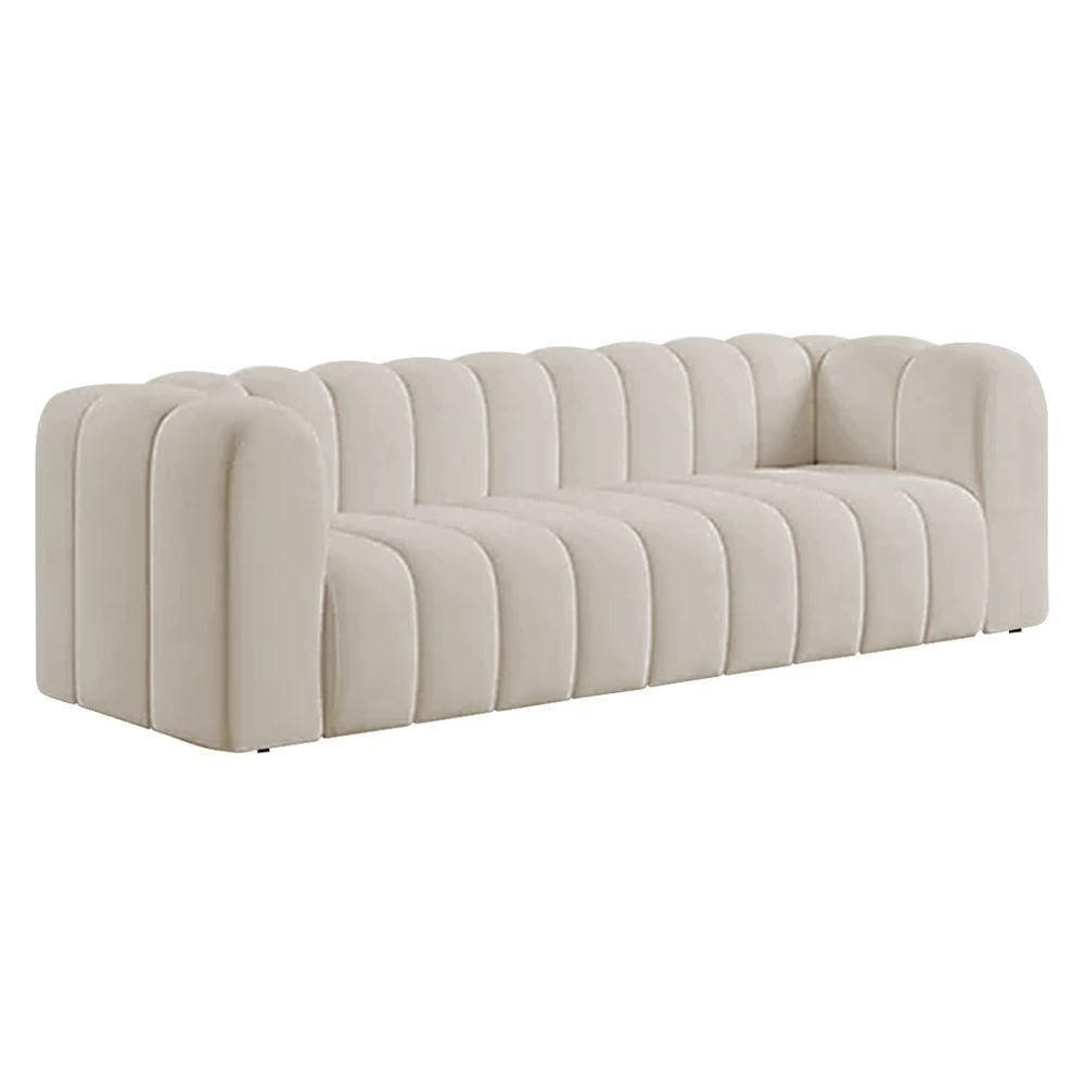 Sofá 3 Lugares 200cm Orgânico Luxo Recepção Giordana Linho Rosê