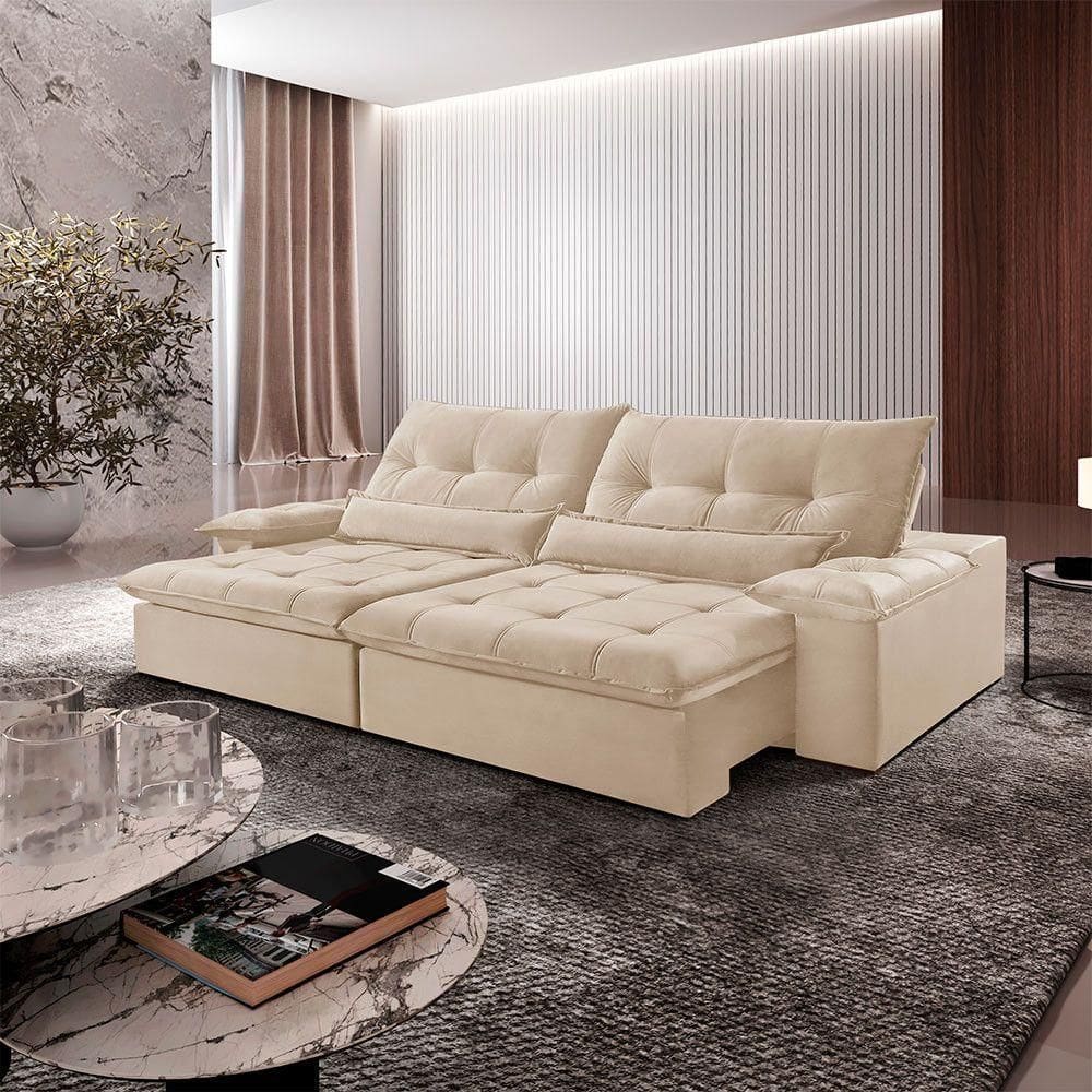 Sofá Nivus Linho 02 Módulos De 100m B25cm Meu Sofá Online A294 Linho Creme