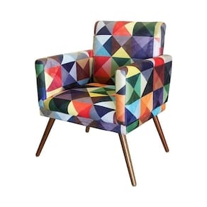 Poltrona Decorativa Nina Sala Escritório Triangulo Colorido