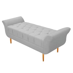 Recamier Ari 90 Cm Solteiro Suede Branco