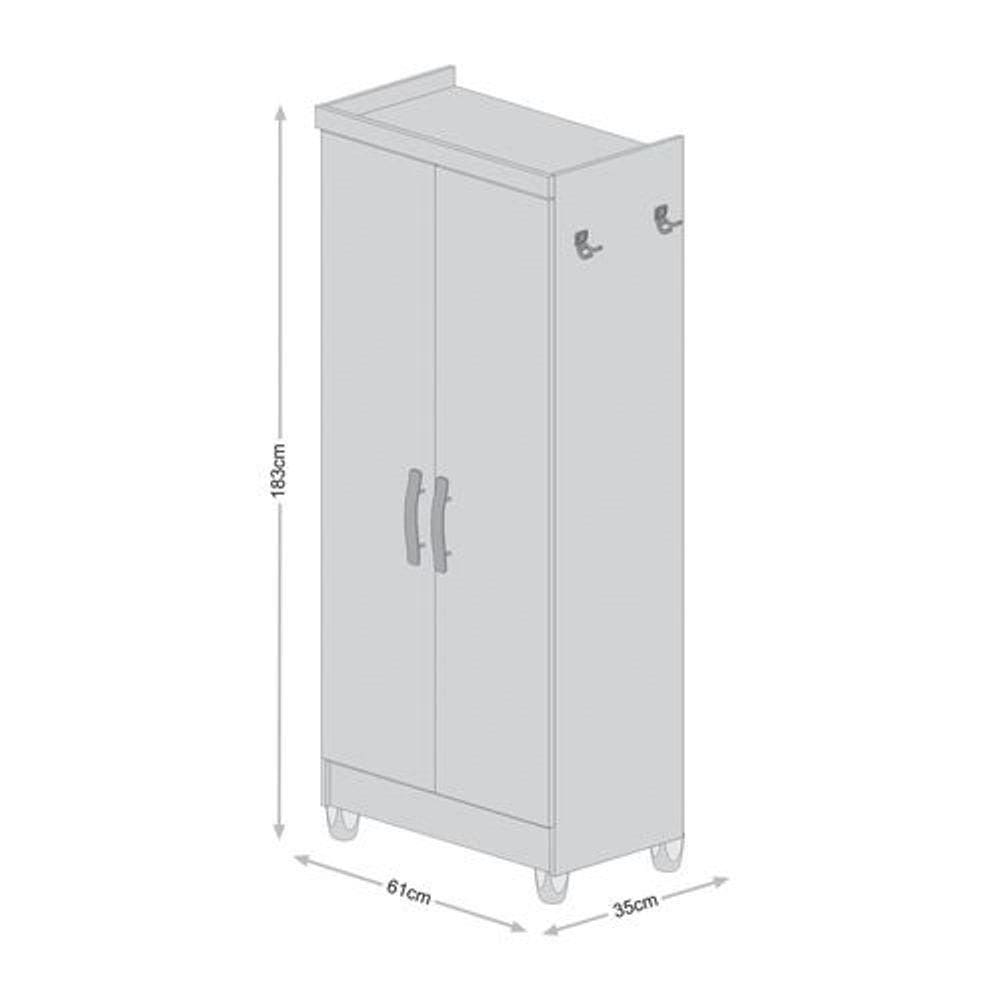 Armário Multiuso 2 Portas Linus 879 Branco Qmovi