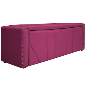 Calçadeira Baú King 195 Cm Para Cama Box Suede Pink