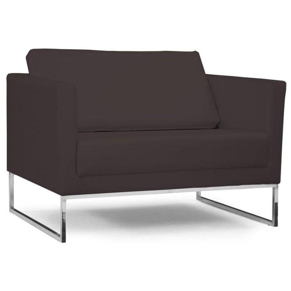 Poltrona Maia 106Cm C34 Corino Marrom - Domi