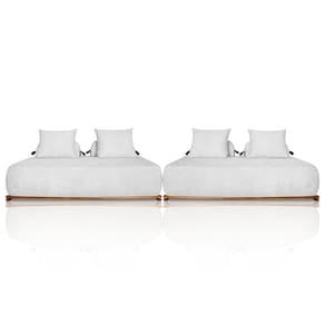 Sofá 4 Lugares Ilha 2 Módulos 160cm Viero S06 Bouclê Branco - Mpozenato