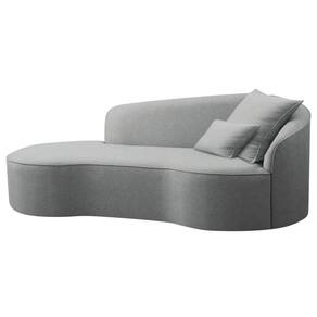 Divã Recamier Curvo Sala De Estar Recepção Inglaterra 150cm Lado Esquerdo Bouclé - Adj Decor Cor Cinza