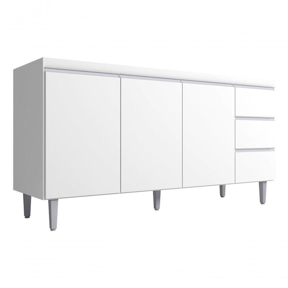 Balcão P Pia Andreia Branco 150cm 3 Portas 3 Gavetas Ajl Branco