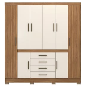 Guarda Roupa Casal 8 Portas E 4 Gavetas New Realce Amendola Touch/off White - Demóbile