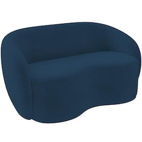 Sofá 3 Lugares 160cm Sala De Estar Living Oscar K01 Veludo Azul Marinho