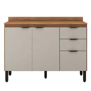 Balcão Para Pia 120cm Firenze Com Tampo Amendola Touch/nude Tx - Demóbile