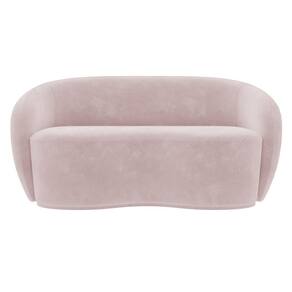 Sofá 3 Lugares Living Orgânico Sala De Estar 180cm Garbin K04 Veludo Rosê - Mpozenato