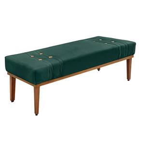 Recamier 140cm Veludo Pés De Madeira Verde Floresta