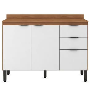 Balcão Para Pia 120cm Com Tampo Firenze Amendola/branco - Demóbile