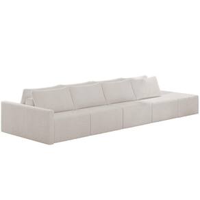 Sofá Ilha Modular Para Sala 432cm Com Puff Dublin K01 Bouclê Creme