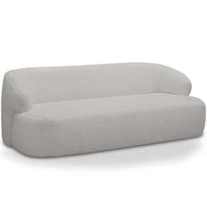 Sofá 3 Lugares Curvo Orgânico Para Sala Living 180cm Barolo L06 Bouclê Cinza-LyamDecor