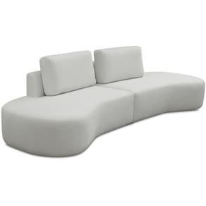 Sofá 4 Lugares Orgânico Sala De Estar Living 290cm Louise D06 Veludo Bege - Lyam Decor