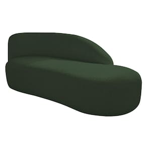 Divã Recamier Curvo Luna 160cm Lado Direito Linho - Adj Decor Cor Verde