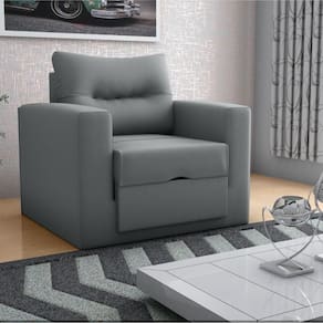 Sofá Cama Para Sala De Estar Dublin Suede Cinza